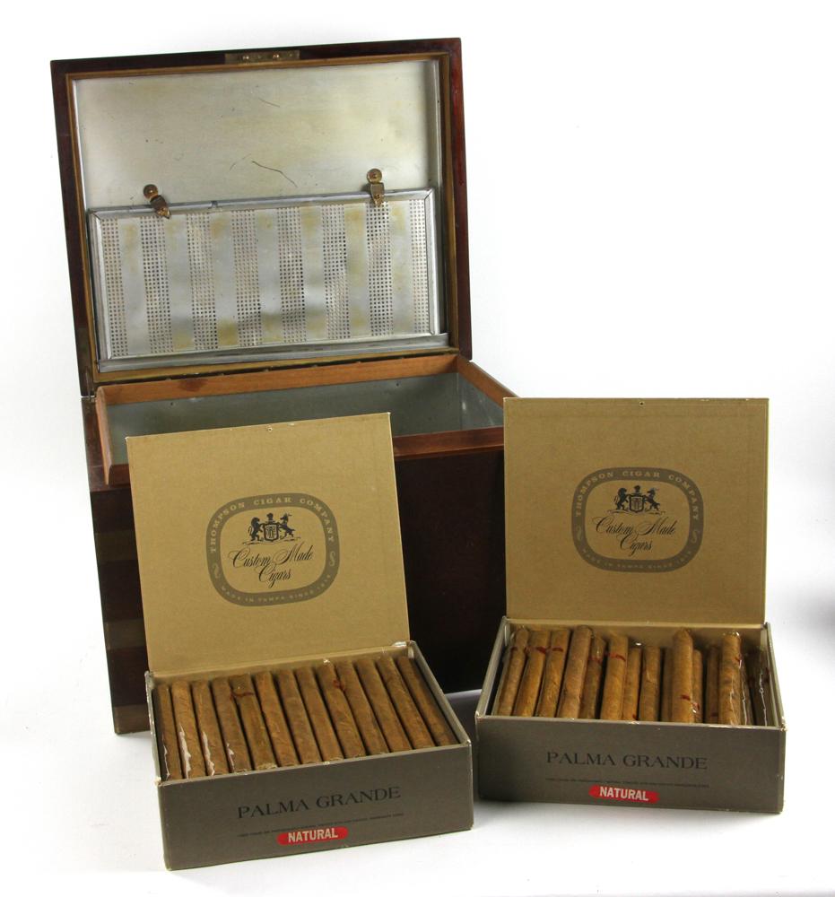 Vintage Cigar Humidor with Boxes of Old Cigars (1 of 1)