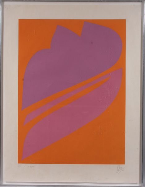 Jack Youngerman, abstract, lithograph, 1971: Jack Youngerman (American, b. 1926), abstract, lithograph, 1970, 32 1/4" x 42 1/4" (sight), 45" x 35" framed, signed and dated LR. Good condition.