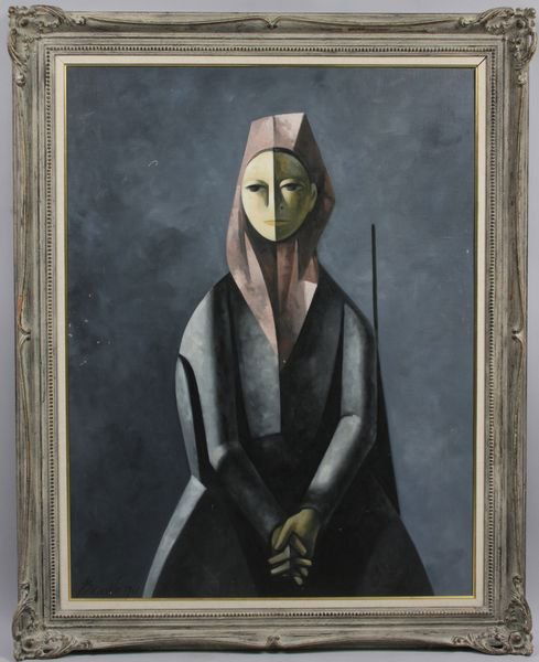 Duilio Barnabe, cubist painting of woman, O/B: Duilio Barnabe (1914-1961), cubist painting of a woman, o/b, 1961, 45 1/4" x 34 1/2", 53 1/2" x 43" framed, signed and dated LL 'Barnabe/1961', some scuffs. Provenance: Robert O. Peterson Estate, San
