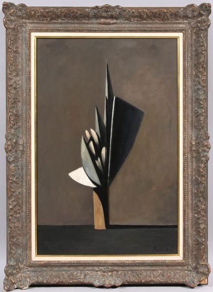 Duilio Barnabe, cubist painting of sculpture, O/B: Duilio Barnabe(1914-1961), cubist painting of sculpture, o/b, 36" x 23 1/2", 45 3/4" x 33" framed, signed LR 'Barnabe', good condition. Provenance: Robert O. Peterson Estate, San Diego, CA.