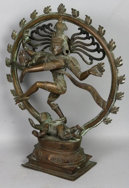 20th C. Nepalese Vishnu dancer: 20th Century Nepalese bronze Vishnu dancer, 12 1/2" h. x 10" w. x 3 1/2" d. Good condition.