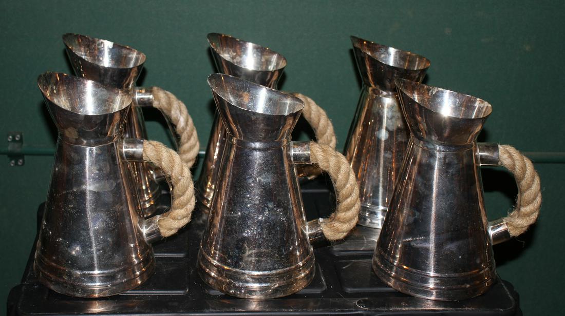 Decorative Silver Plate Pitcher Form Vases (1 of 1)