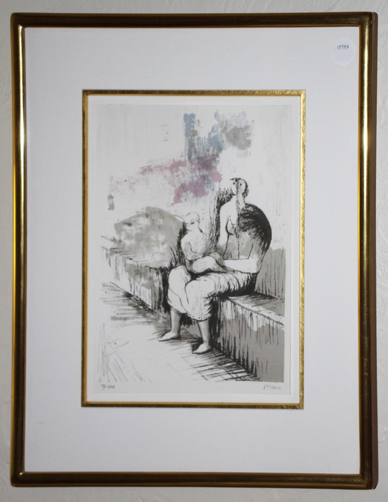 Henry Moore Limited Edition Lithograph, Woman and Child (1 of 1)
