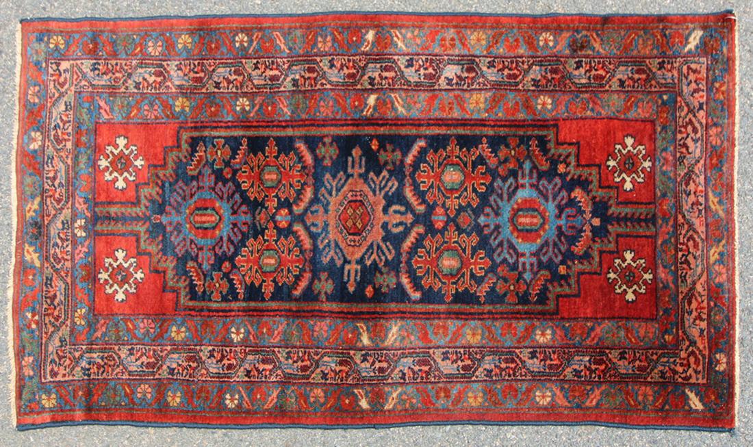 Fine Antique Persian Rug: Fine Antique Persian rug, 4'10" x 2'6". Provenance: Ipswich, Massachusetts.