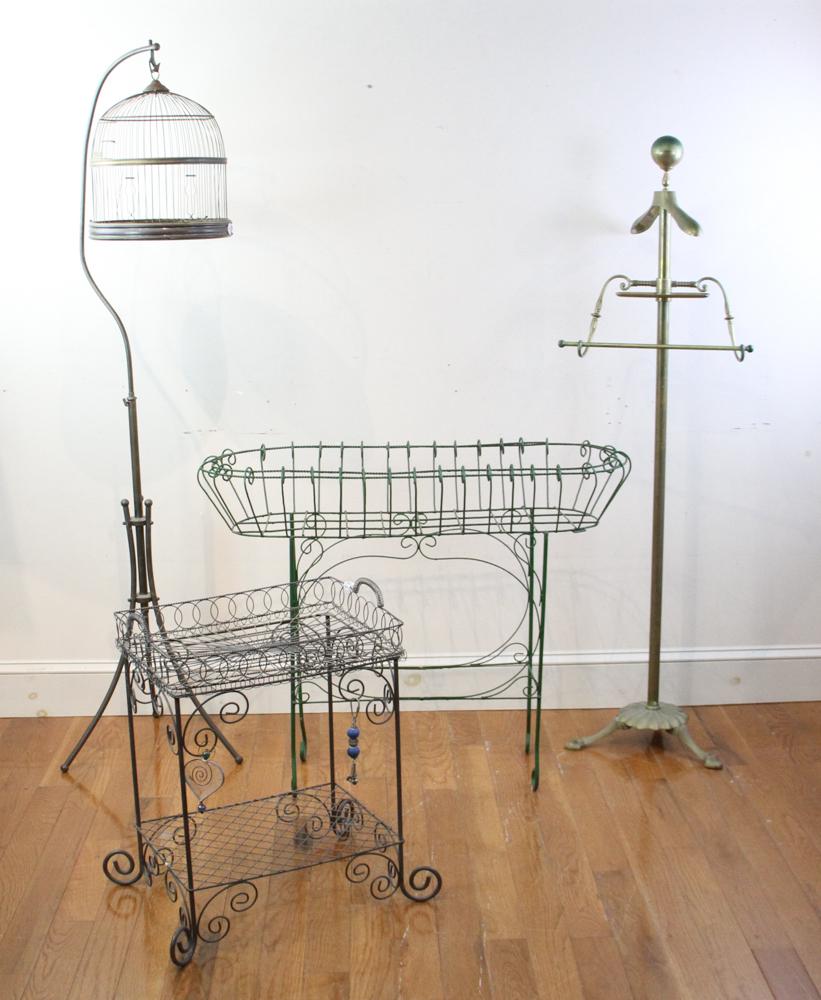 Wire Planter, Stand, Brass Bird Cage, Coat Rack (1 of 4)