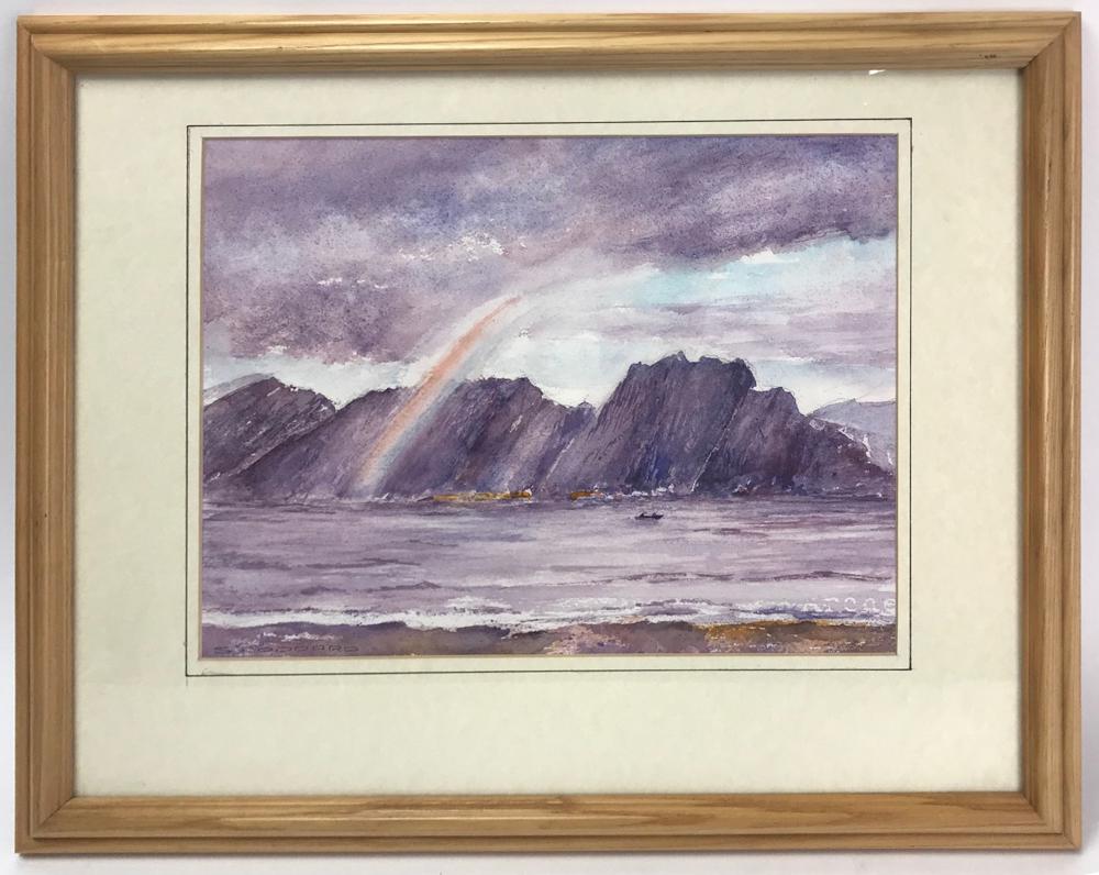 Stoddard Signed, Ocean Cliff, Watercolor (1 of 3)