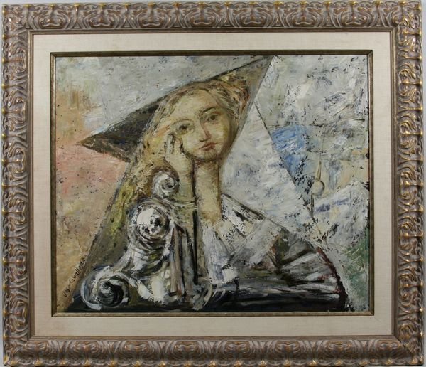 Jose Caballero (1916-1991), 'Maria Fernanda, Nina: Jose Caballero (1916-1991), 'Maria Fernanda, Nina Imitando Una Cupula Bizantina', o/c, 23 1/2" x 28 1/4", 32 3/4" x 38" framed, signed LL. Good condition.