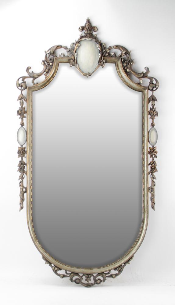 1920s Carved Silver Leaf Mirror (1 of 5)