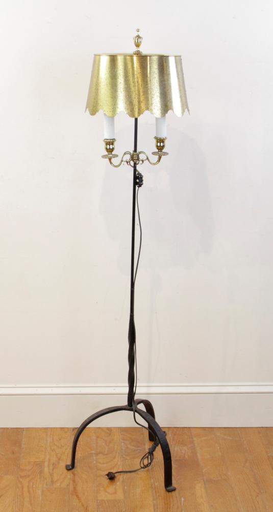 Brass and Wrought Iron Floor Lamp (1 of 4)