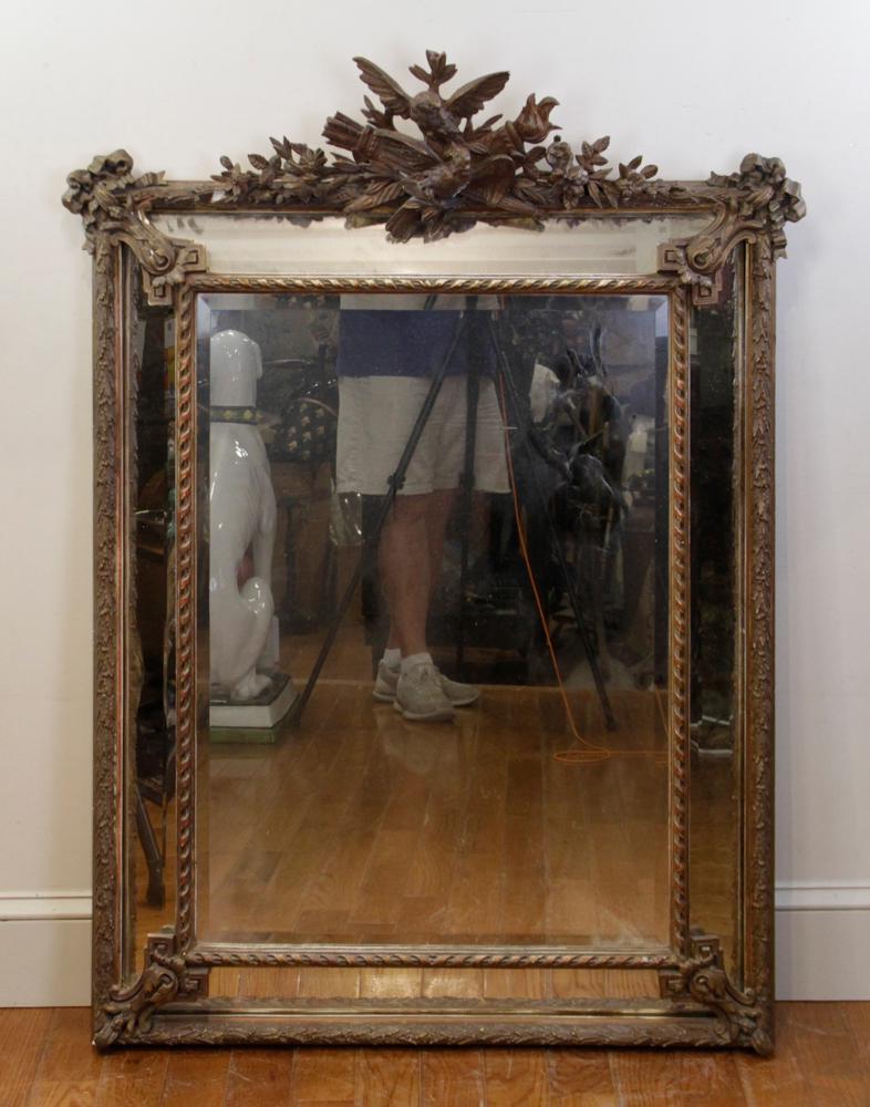 19thC Louis XVI Style Gilt Gesso Mirror (1 of 4)