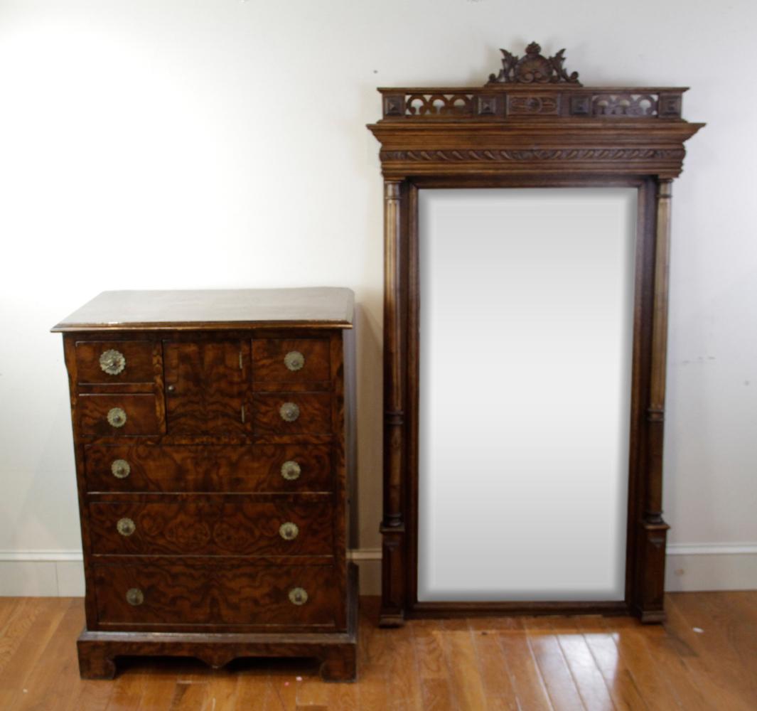 Antique Chest and Mirror (1 of 1)