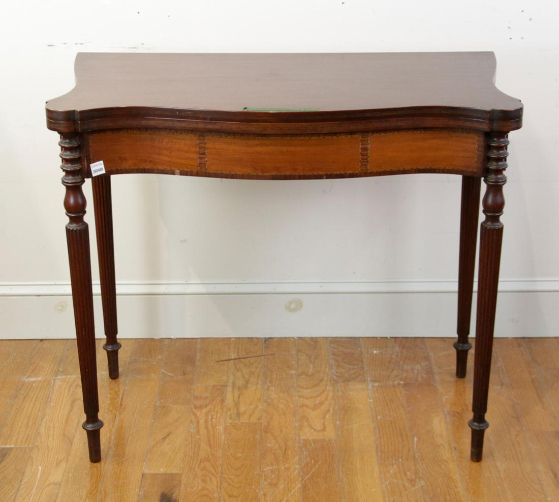 Card Table: Card table, 36" H x 17 1/2" W x 31" D. Provenance: South Hamilton, Massachusetts.