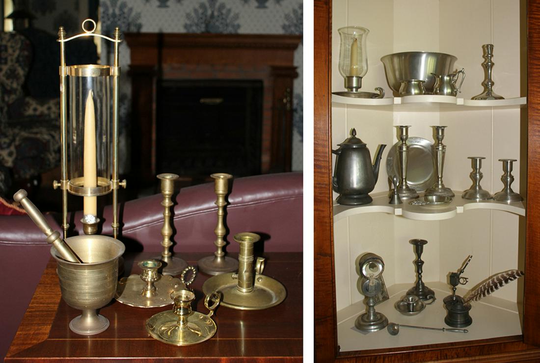 Brass Candlesticks and Contemporary Pewter Items (1 of 3)