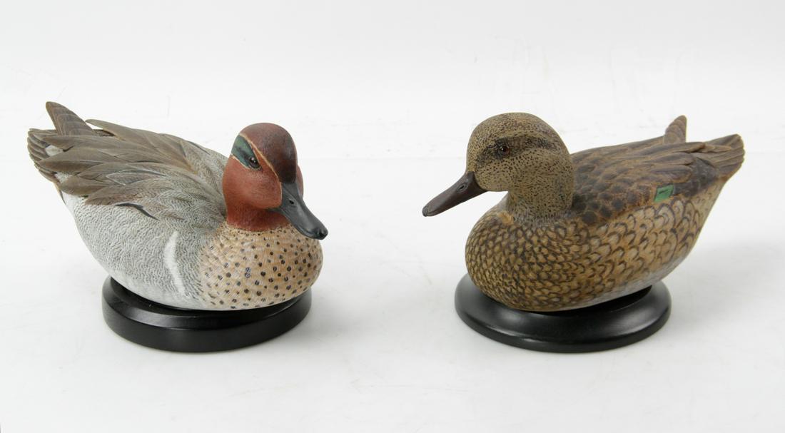 Hand Carved Green Winged Teal Hen and Drake (1 of 5)