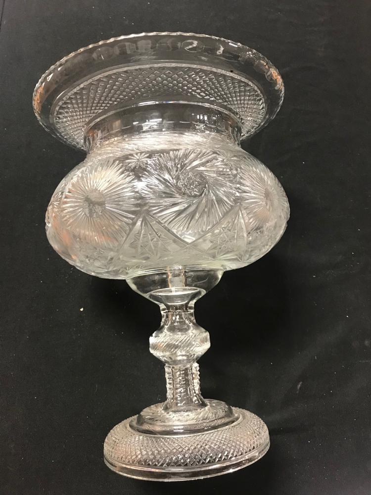 Fine Cut Glass Center Bowl/Compote (1 of 3)