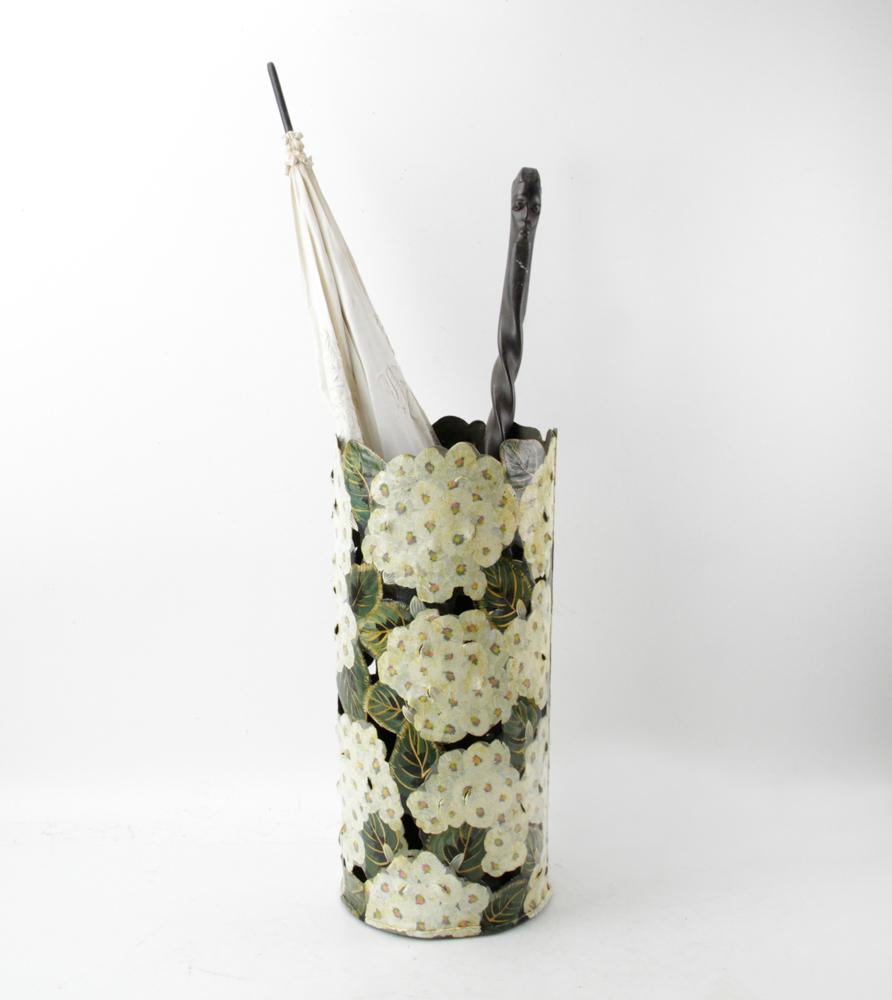 Metal Umbrella Holder with Cane and Parasol (1 of 10)