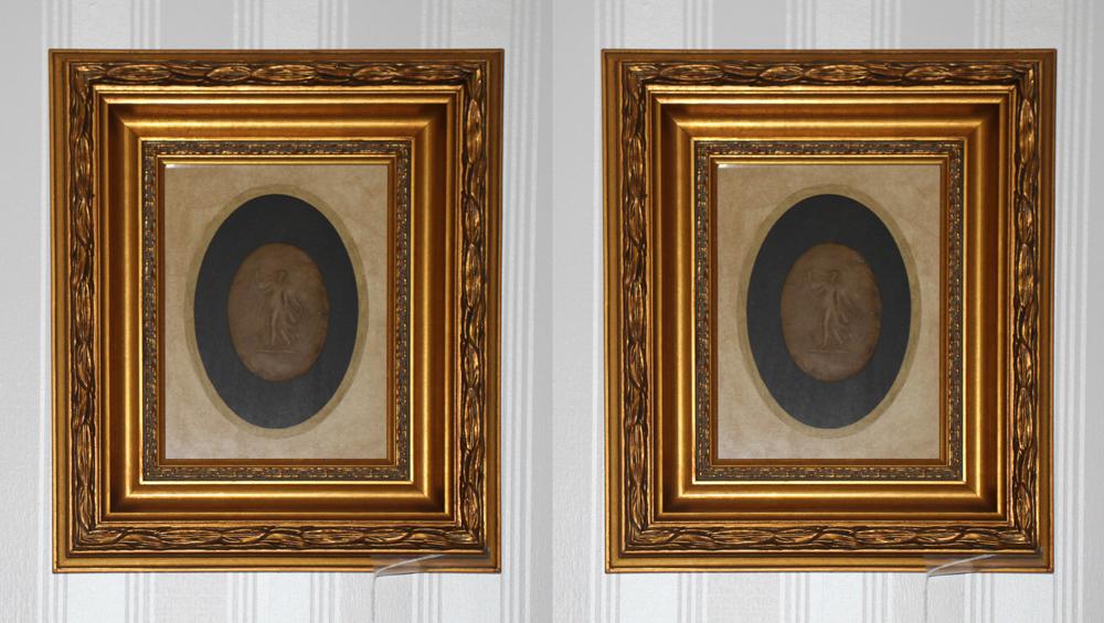Pair of Gilt Framed Medallions with Dancers (1 of 2)
