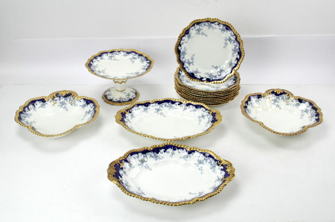 19thC English Staffordshire Dessert Set (1 of 9)