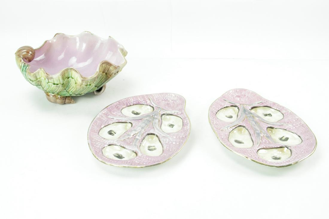 Majolica Shell Bowl and Oyster Plates (1 of 8)