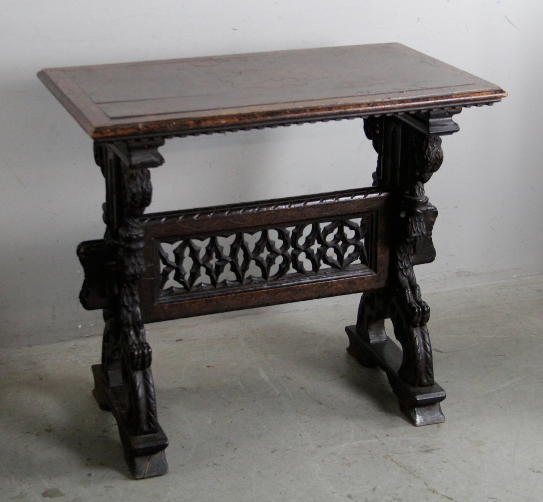 Late 19thC German Walnut Library Table (1 of 8)
