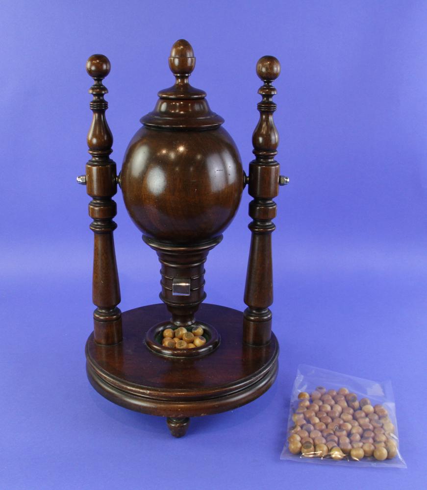 19thC English Keno Game in Mahogany (1 of 4)