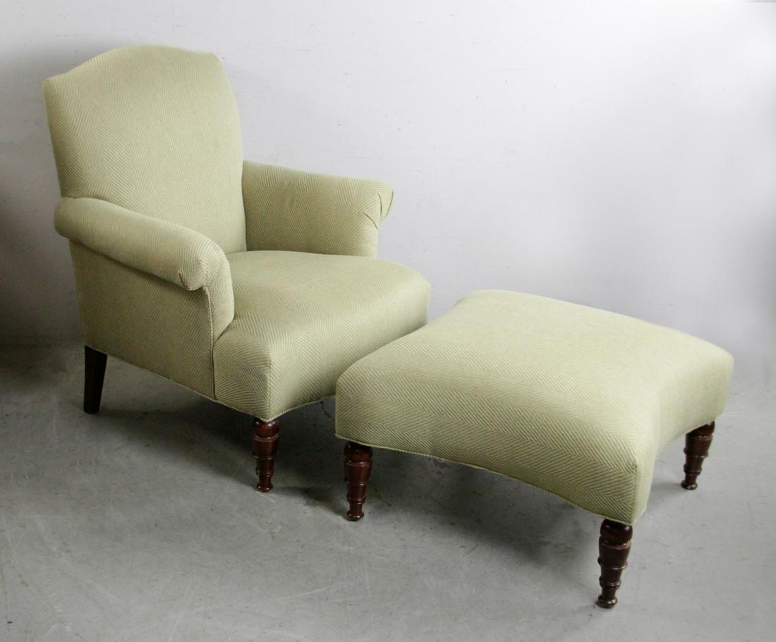 Contemporary Chair with Matching Ottoman (1 of 9)