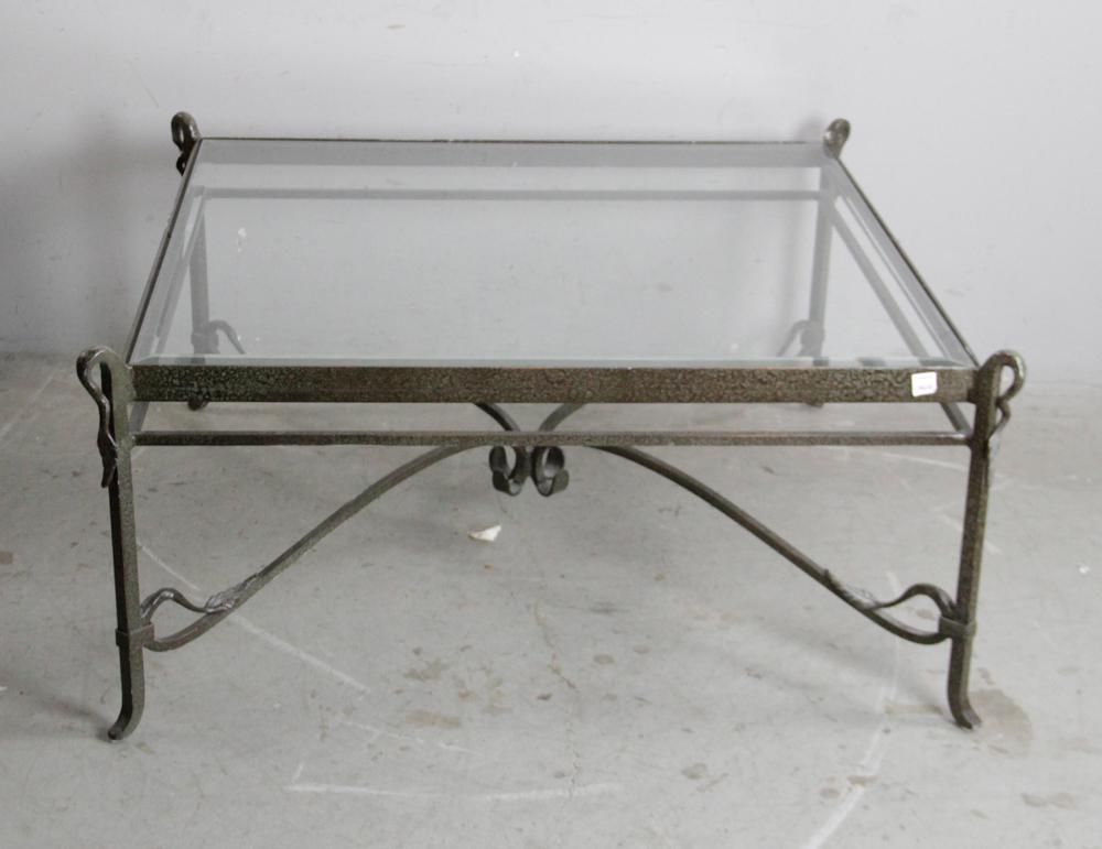 Iron Cocktail Table with Glass Top (1 of 5)