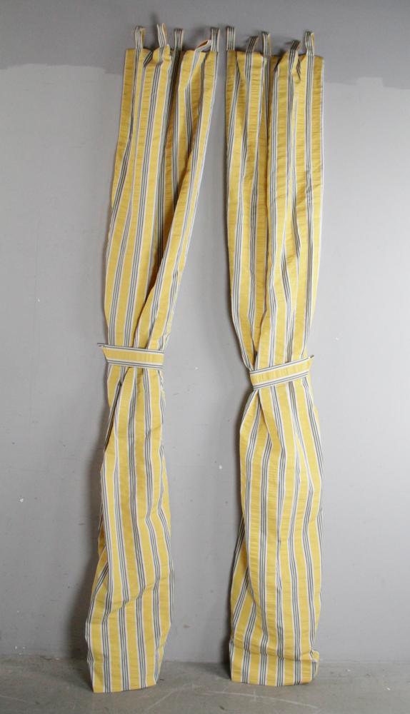 Window Drapes, Yellow with Blue Stripes (1 of 7)
