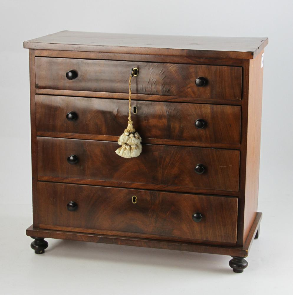 19thC Empire Diminutive Four Drawer Chest (1 of 7)
