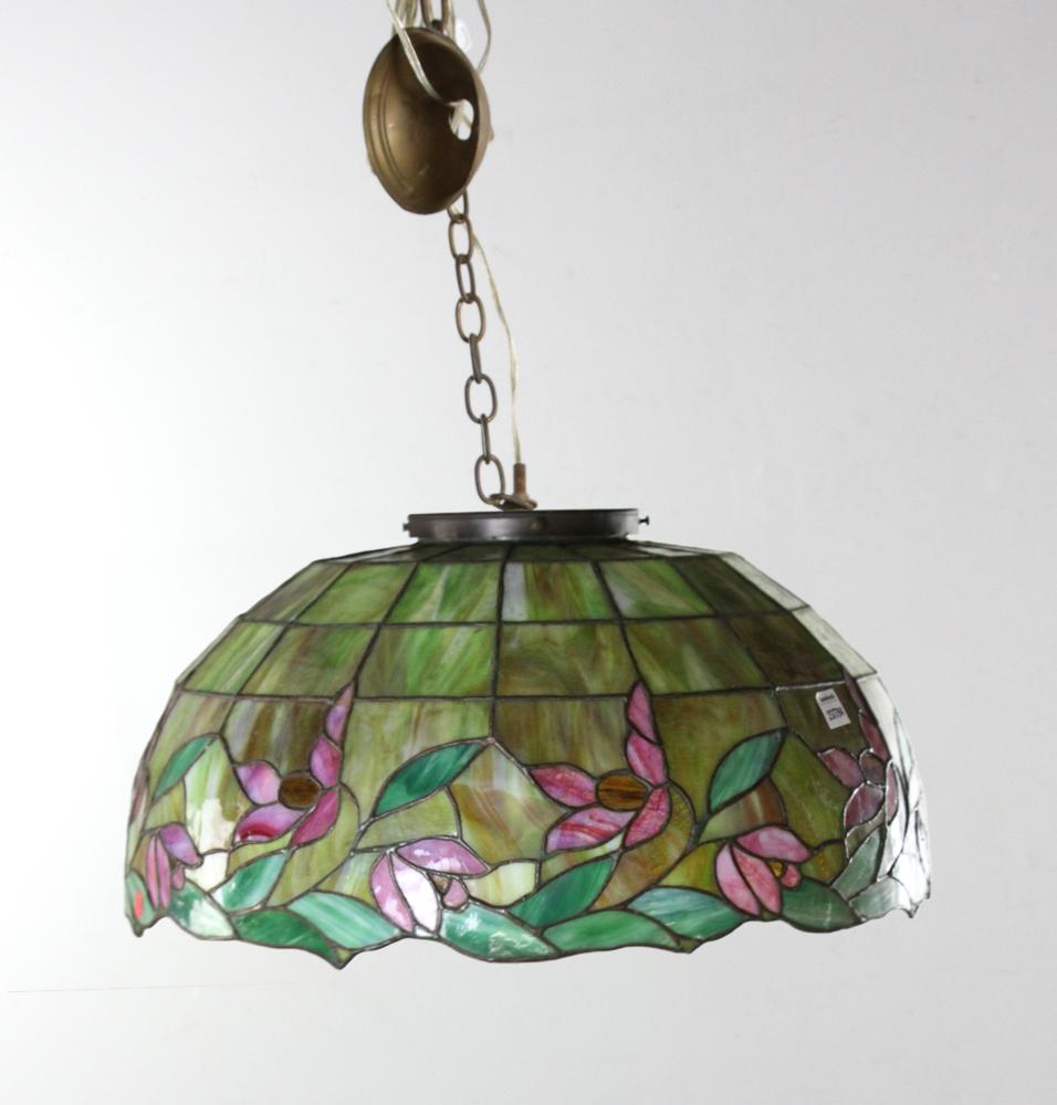 Hanging Fixture with Stained Glass Shade (1 of 7)