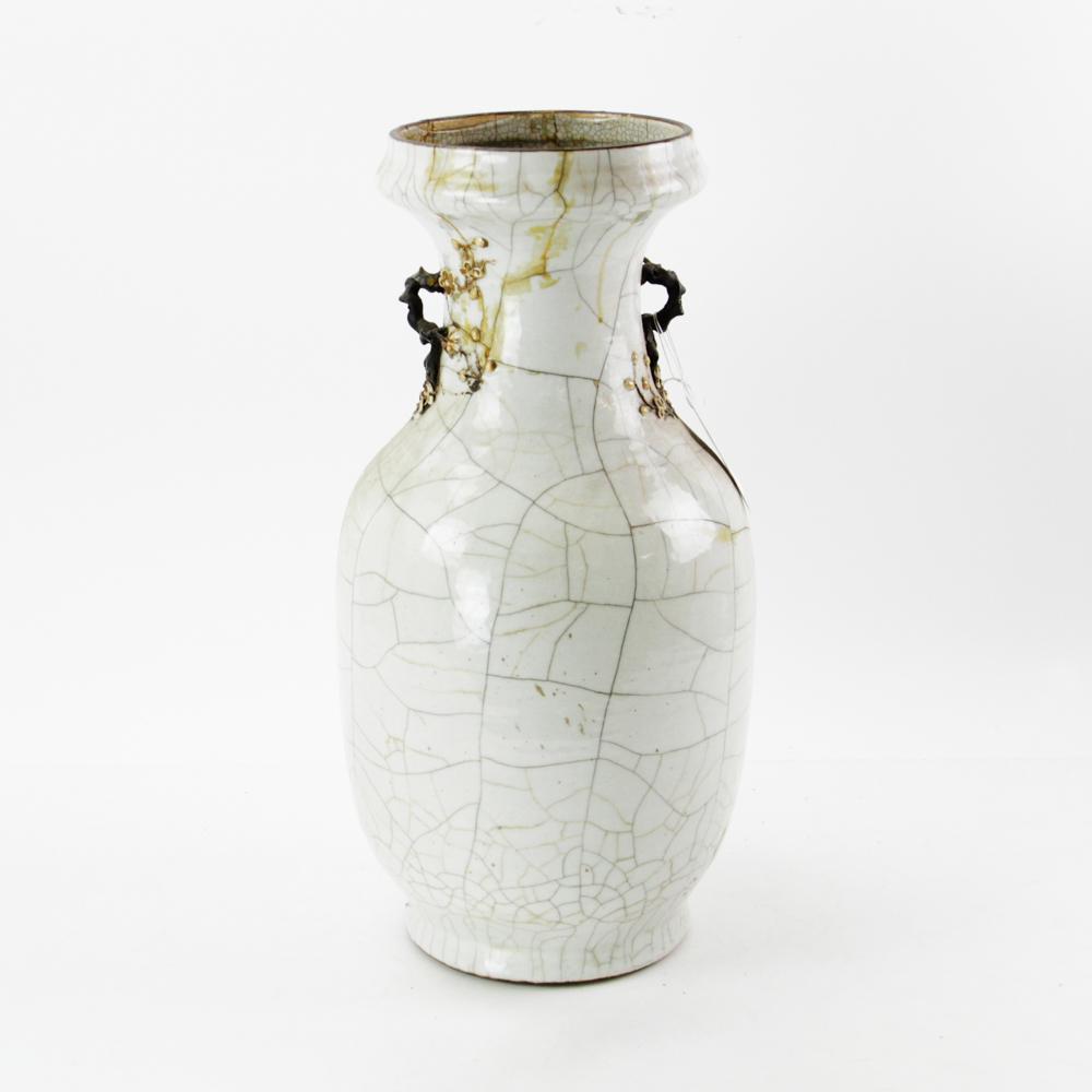 19thC Chinese Crackle Glaze Celadon Porcelain Vase (1 of 7)