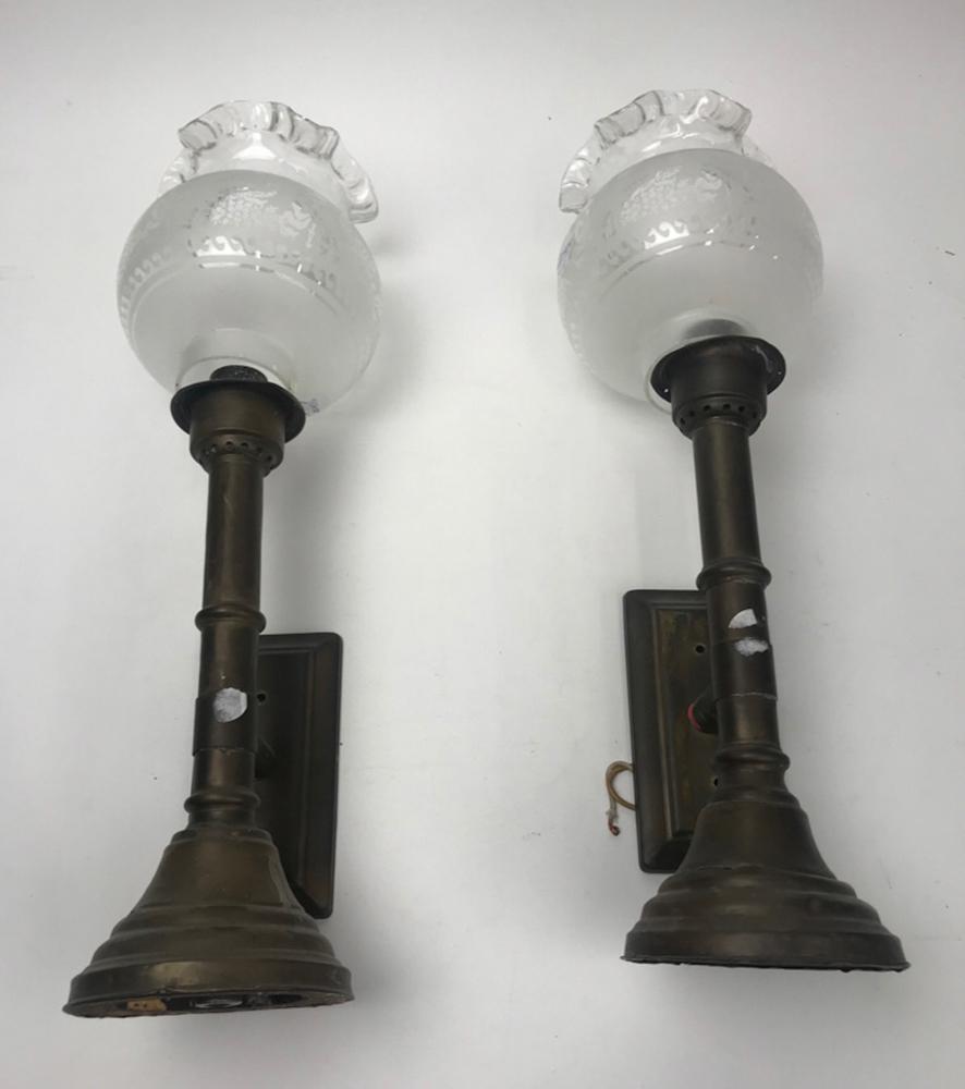 Pair of Antique Brass Wall Sconces (1 of 2)