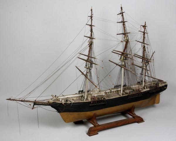 Late 19th/Early 20th C. Model of a Clipper Ship: Late 19th/Early 20th Century model of a clipper ship "Sea Witch", 21"h on stand x 31"l x 9"w. Some damage to rigging. Provenance: Purchased from a Peabody Museum sale.