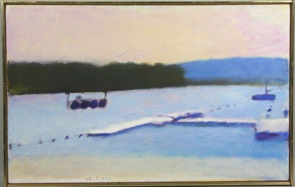 Wolf Kahn, Gregg's Pond, N.H., O/C: Wolf Kahn (German/American, b. 1927), Gregg's Pond, N.H., o/c, signed, 20"h x 32"w, 21"h x 33"w frame size.