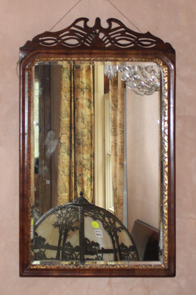 Beveled Glass Mirror in Mahogany Frame (1 of 3)