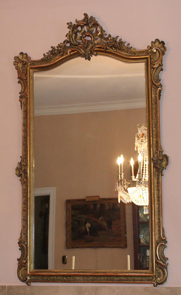Beveled Glass Mirror in Decorative Gilt Frame (1 of 4)