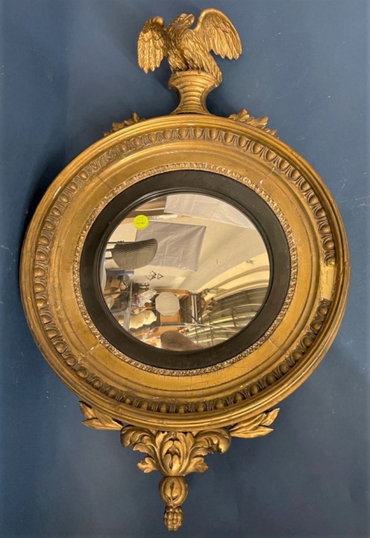 19thC Federal Giltwood Eagle Mirror (1 of 4)