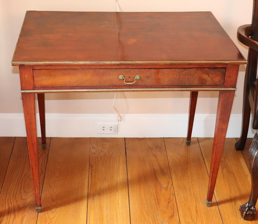 18th Century Continental Brass Bound Walnut Table (1 of 5)