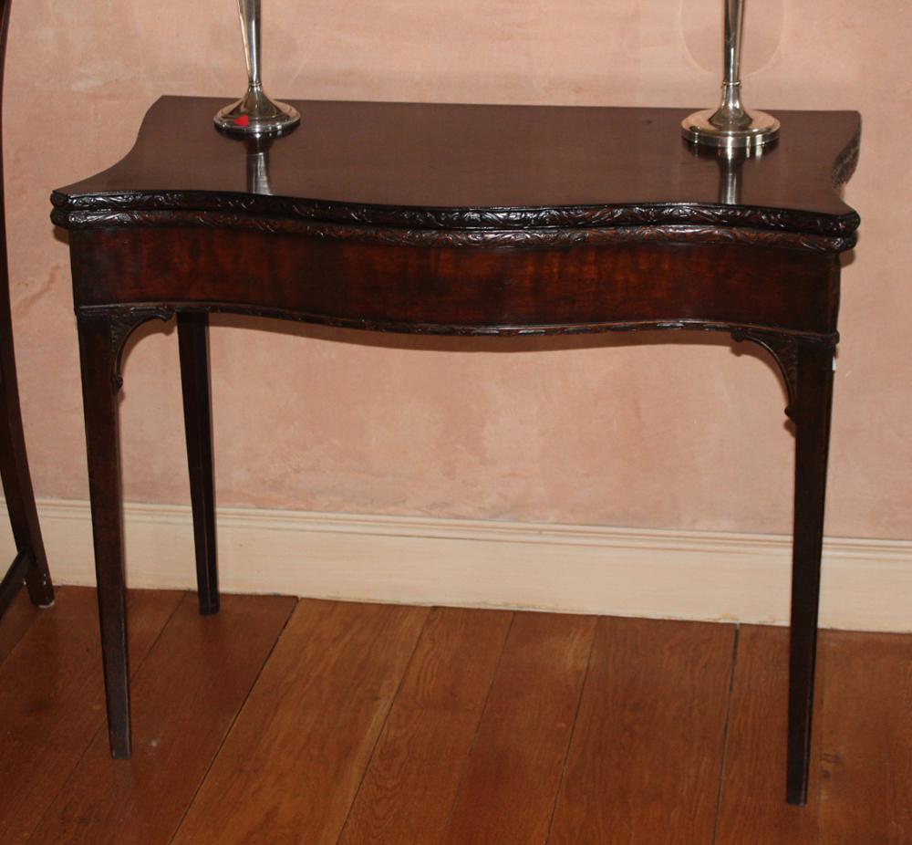 Circa 1790 Mahogany Games Table with Carved Detail (1 of 4)