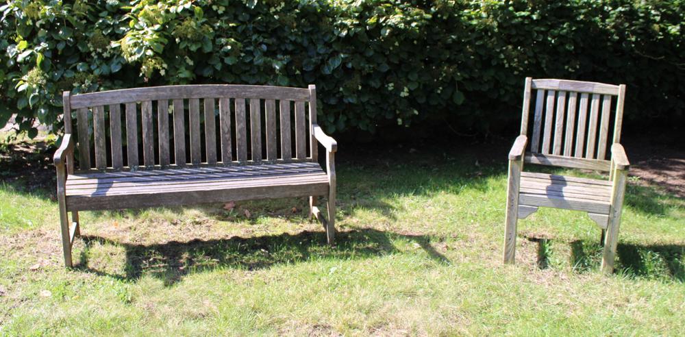 Vintage Wooden Garden Bench and Chair (1 of 4)
