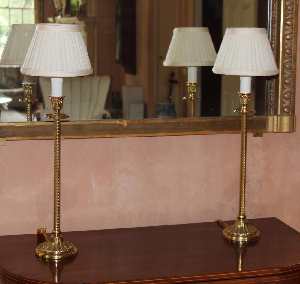 Pair of Decorative Brass Candle Holder Style Lamps (1 of 6)
