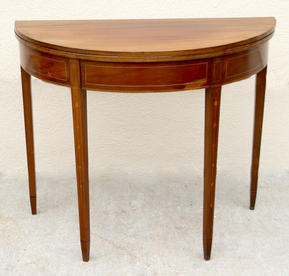 Federal Mahogany Demilune Card Table (1 of 6)