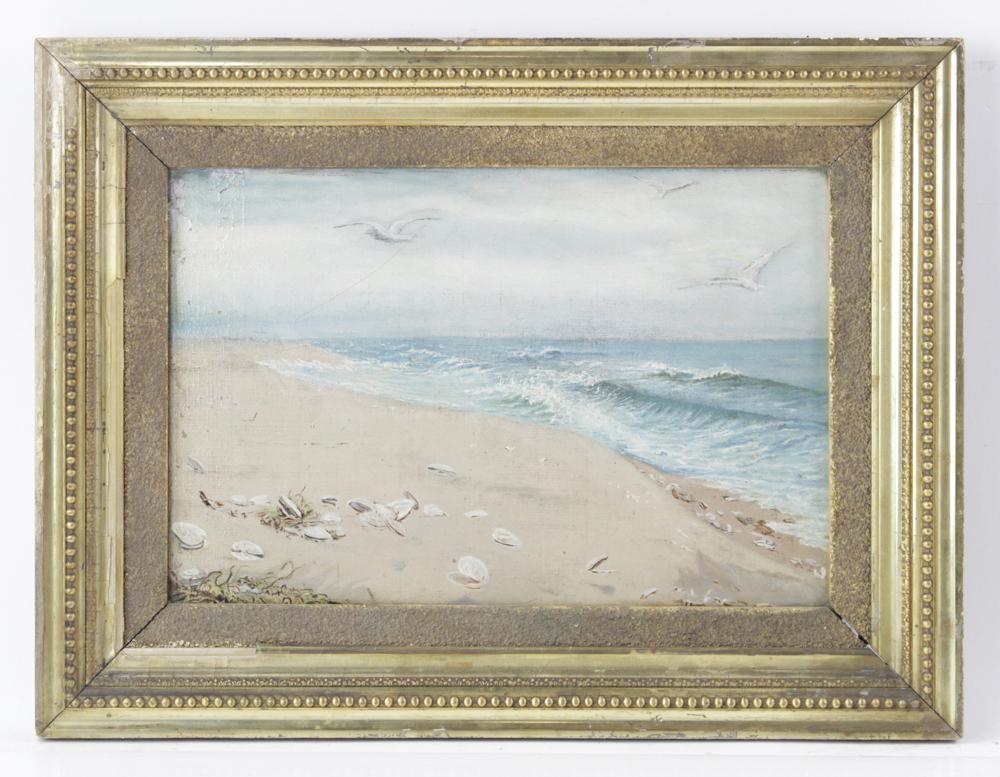 Cape Cod Seashore, Oil on Canvas: Cape Cod seashore, oil on canvas, 10" x 14 1/2", framed 15" x 19". Provenance: Palm Beach, Florida estate.