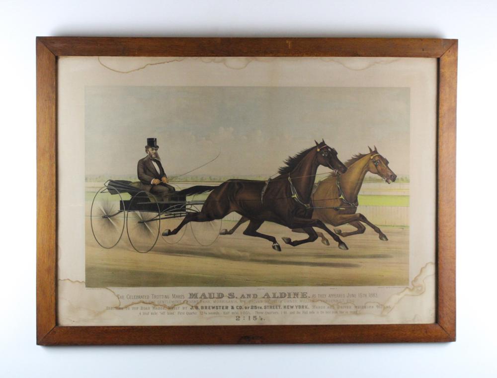 Currier and Ives Print of Trotters Maud S and Aldine (1 of 8)