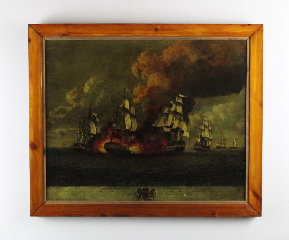 English Print of Ships in Battle (1 of 6)