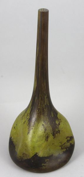 Daum Art Glass Vase: Daum art glass vase, signed Daum Nancy, hand-blown, inscribed on base, 11"h x 6 1/2" diam of base. Good condition.