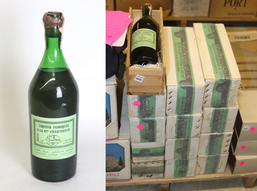 L Garnier Chartreuse: L Garnier Chartreuse, thirteen (13) bottles total. Stored in climate-controlled wine cellar. Provenance: Pier 4 Anthony Athanas collection of vintage wines.