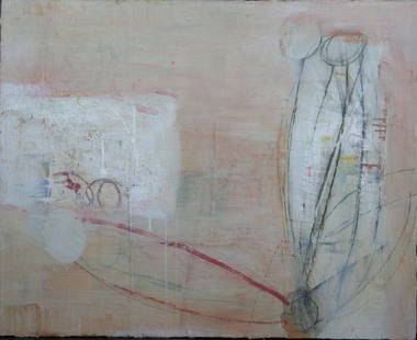 Bernd Haussmann, Abstract, O/C: Bernd Haussmann (American, Late 20th Century), abstract, oil on canvas, signed verso, 26" x 32", unframed. Good condition.