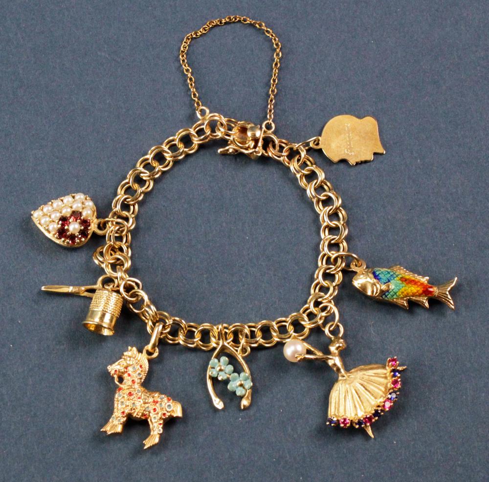 Vintage 14kt Gold Charm Bracelet (1 of 8)