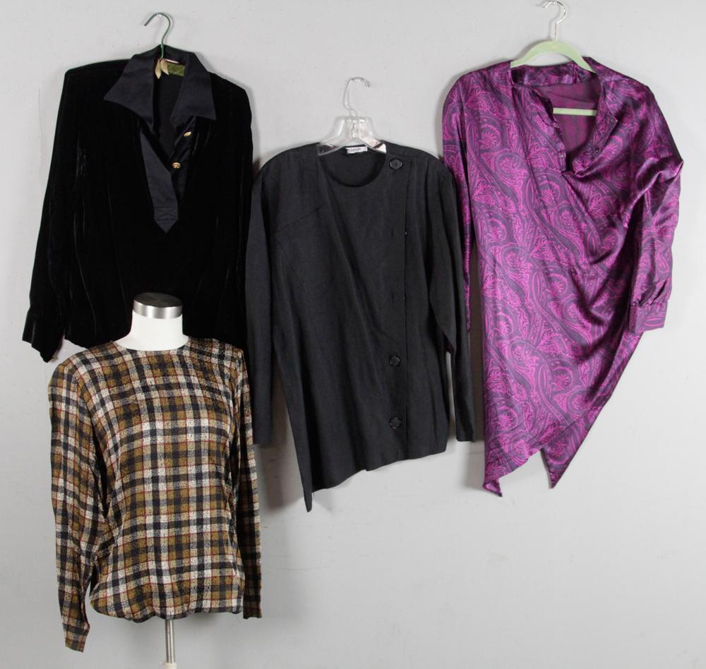 Ladies Tops, Yves Saint Laurent, Guy Laroche: Four ladies' tops, to include Yves Saint Laurent, Guy Laroche, Christian LaCroix. Size 40.